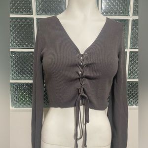 Grey long sleeve top size S